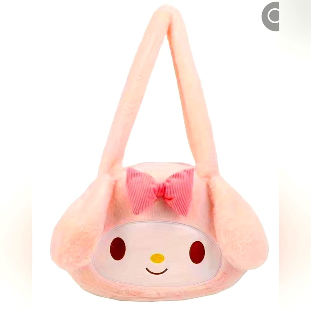 My Melody Face Plush Tote Bag